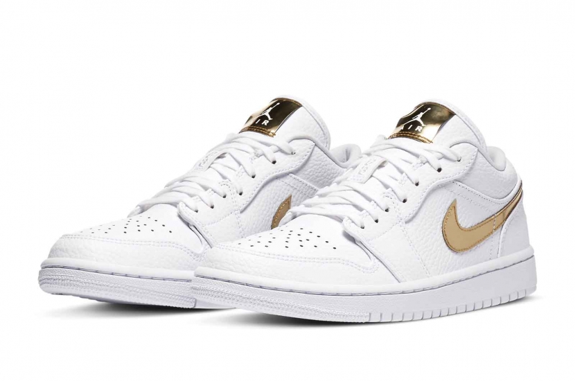AIR JORDAN 1 LOW WHITE METALLIC GOLD W [CZ4776-100]