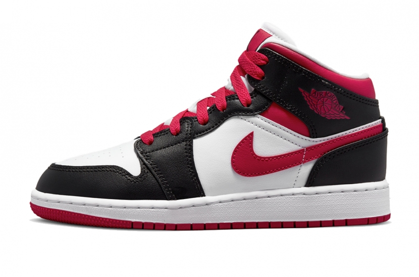 AIR JORDAN 1 MID WHITE VERY BERRY [554725-016]