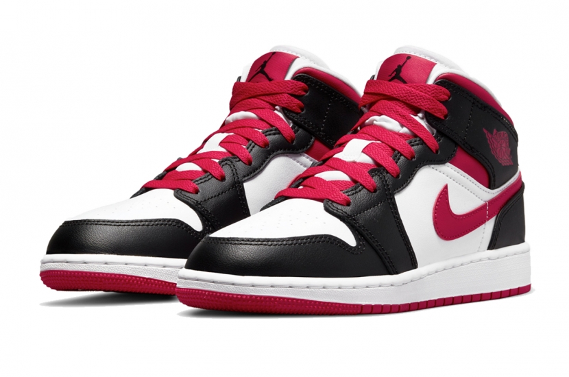 AIR JORDAN 1 MID WHITE VERY BERRY [554725-016]