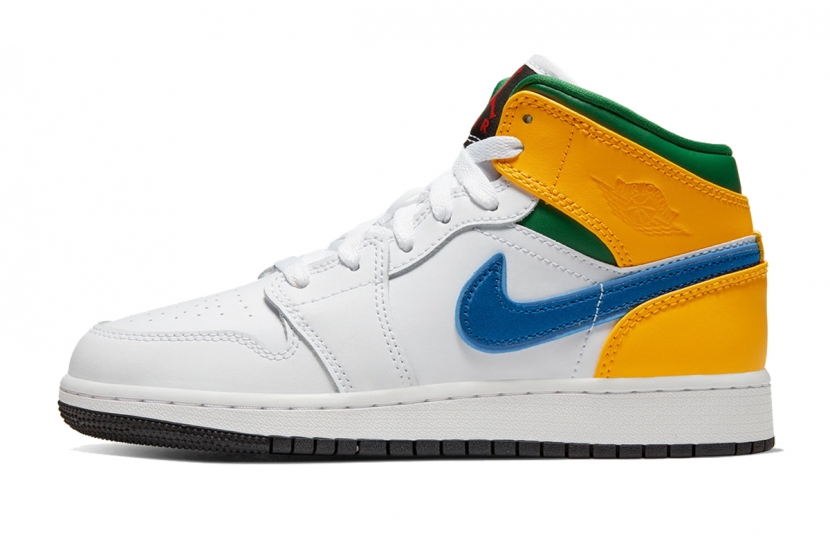 AIR JORDAN 1 MID WHITE COURT PURPLE TEAL [554725-128]