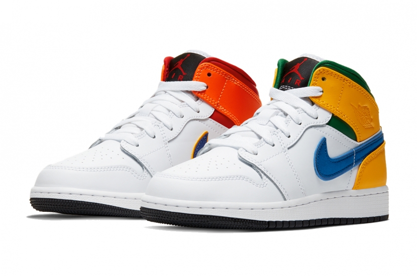 AIR JORDAN 1 MID WHITE COURT PURPLE TEAL [554725-128]