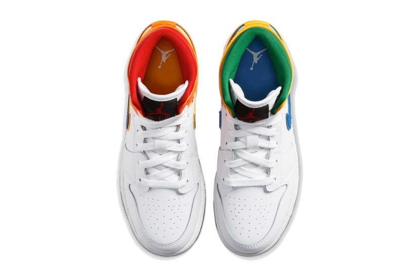 AIR JORDAN 1 MID WHITE COURT PURPLE TEAL [554725-128]