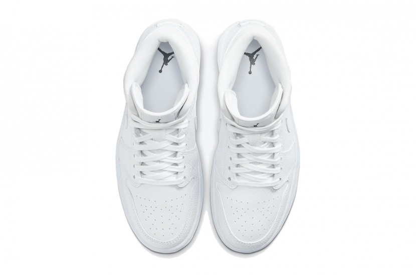 AIR JORDAN 1 MID WHITE SNAKESKIN [BQ6472-110/BQ6472-100]