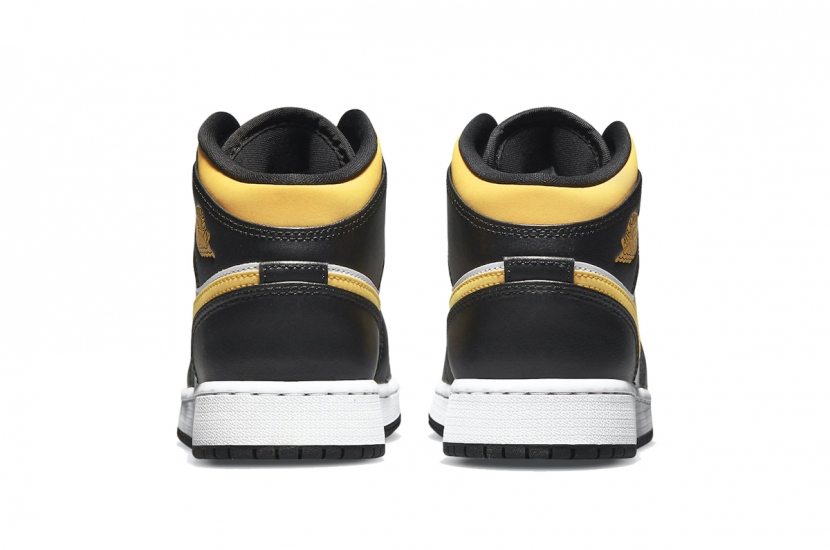 AIR JORDAN 1 MID GS WHITE POLLEN BLACK [554725-177]