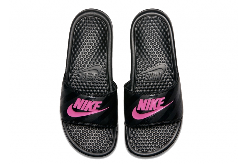 NIKE BENASSI BLACK VIVID PINK [343881-061]