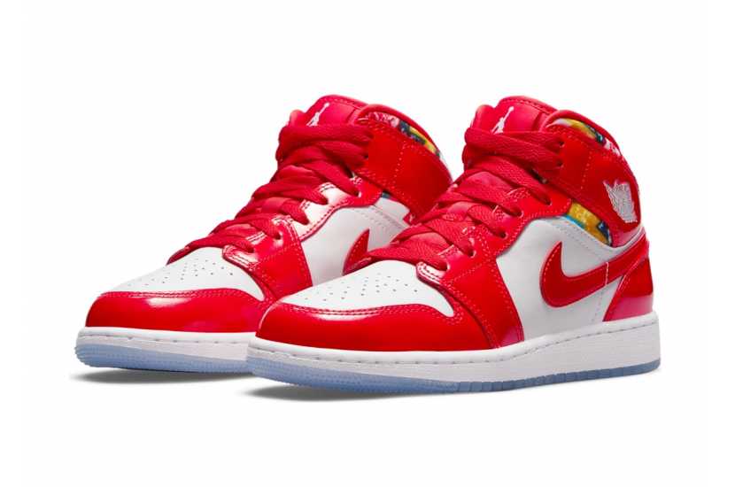 AIR JORDAN 1 MID BARCELONA SWEATER RED PATENT [DC7248-600]