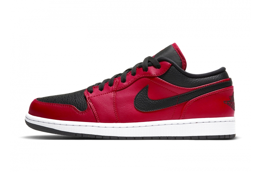 AIR JORDAN 1 LOW GS GYM RED BLACK PEBBLED [553560-605]