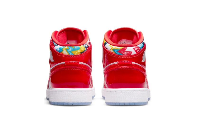 AIR JORDAN 1 MID BARCELONA SWEATER RED PATENT [DC7248-600]