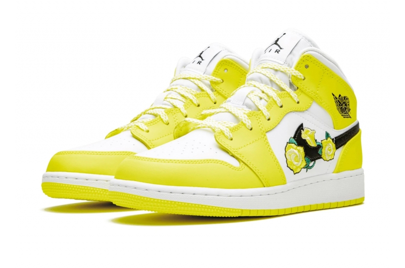 AIR JORDAN 1 MID GS DYNAMIC YELLOW FLORAL [AV5174-700]