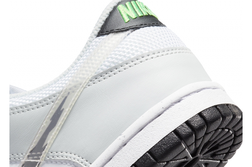 DUNK LOW GLITCH SWOOSH WHITE GREY GS [DV3033-001]