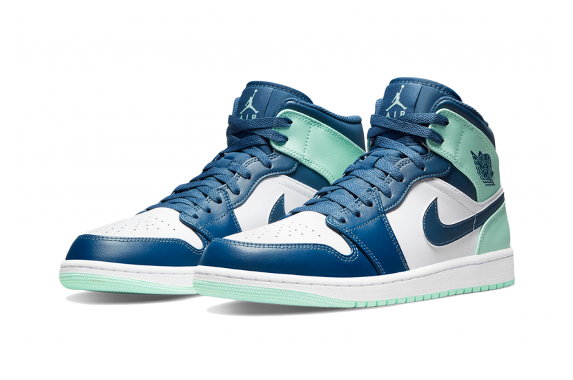 AIR JORDAN 1 MID MYSTIC NAVY MINT FOAM [554724-413]