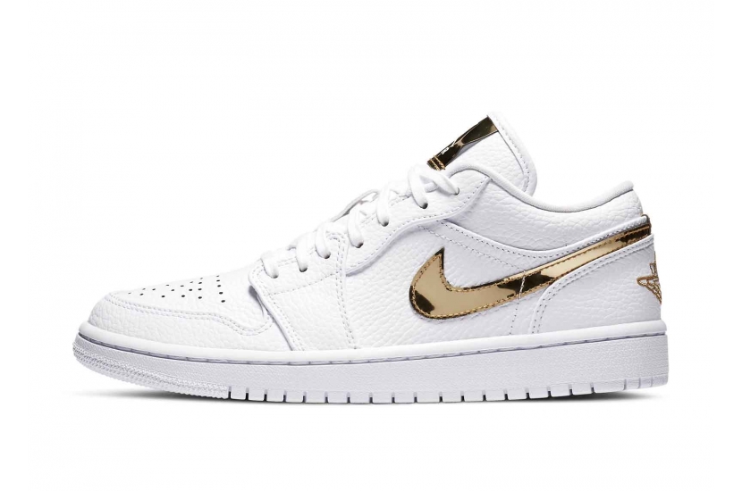 AIR JORDAN 1 LOW WHITE METALLIC GOLD W [CZ4776-100]