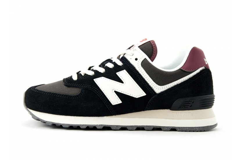 NEW BALANCE 574 BLACK WHITE BURGUNDY [WL574WBE]