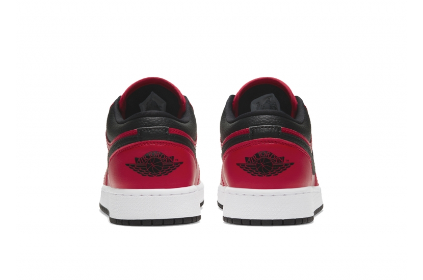 AIR JORDAN 1 LOW GS GYM RED BLACK PEBBLED [553560-605]