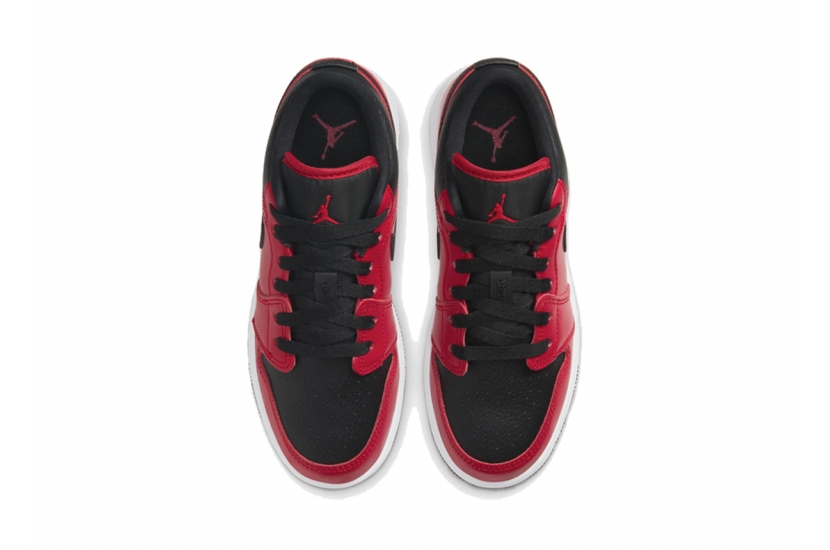 AIR JORDAN 1 LOW GS GYM RED BLACK PEBBLED [553560-605]
