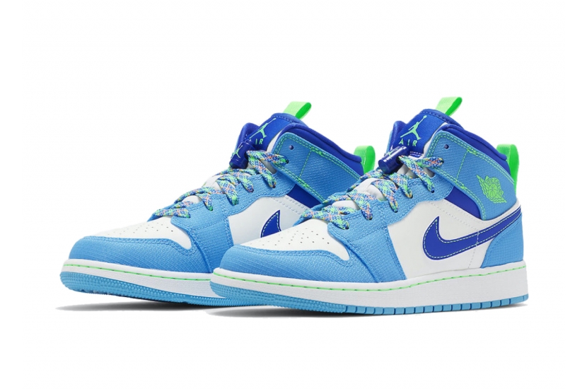 AIR JORDAN 1 MID GS SPRITE BLUE [DA8010-400]