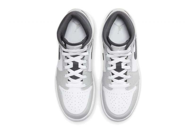 AIR JORDAN 1 MID LIGHT SMOKE GREY ANTHRACITE GS [554725-078]