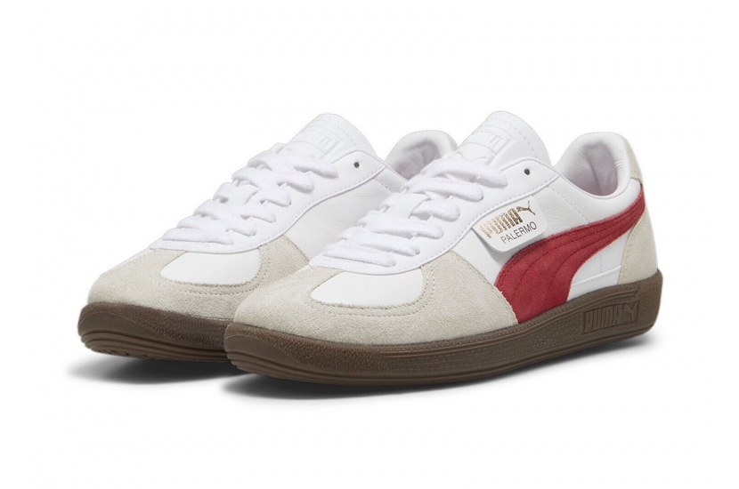 PUMA PALERMO LEATHER ‘WHITE CLUB RED’ [396464-05]