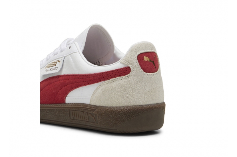 PUMA PALERMO LEATHER ‘WHITE CLUB RED’ [396464-05]