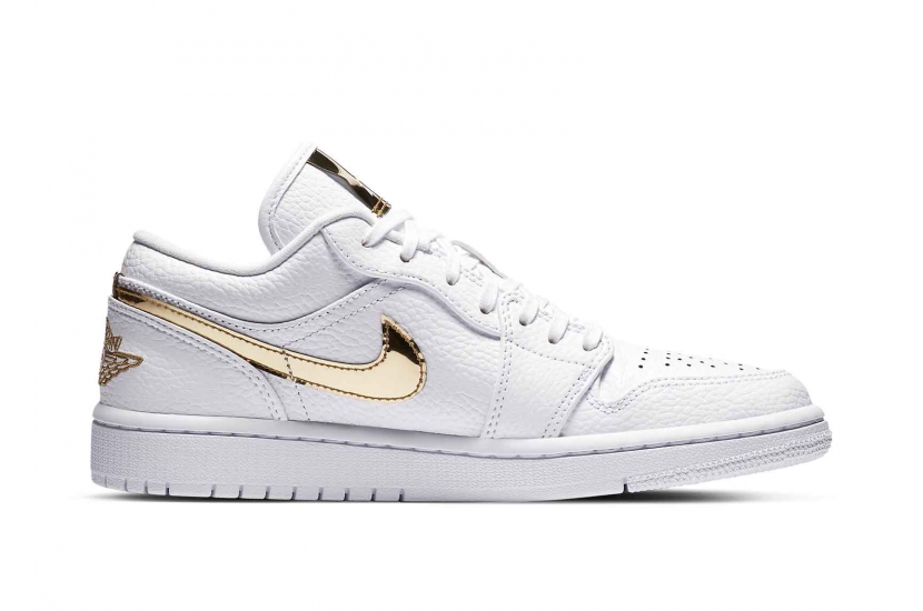 AIR JORDAN 1 LOW WHITE METALLIC GOLD W [CZ4776-100]