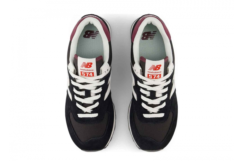NEW BALANCE 574 BLACK WHITE BURGUNDY [WL574WBE]