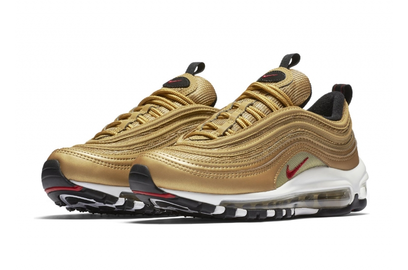 AIR MAX 97 METALLIC GOLD TRAINERS (GS) [918890-700]