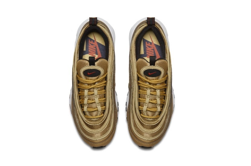AIR MAX 97 METALLIC GOLD TRAINERS (GS) [918890-700]