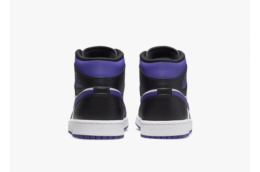 AIR JORDAN 1 MID WHITE BLACK PURPLE [554724-095]