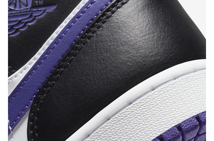 AIR JORDAN 1 MID WHITE BLACK PURPLE [554724-095]