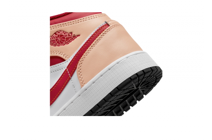 AIR JORDAN 1 MID LIGHT CARDINAL CURRY (GS) [554725-201]