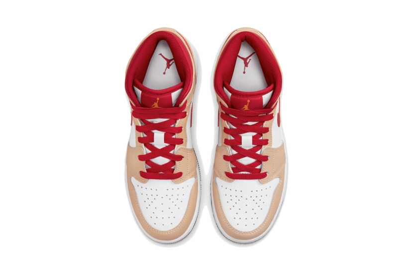 AIR JORDAN 1 MID LIGHT CARDINAL CURRY (GS) [554725-201]