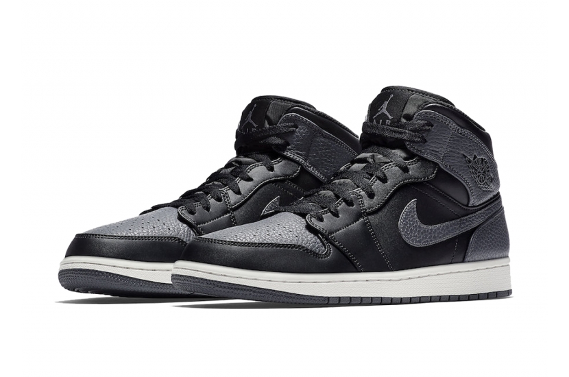 AIR JORDAN 1 MID BLACK DARK GREY [554725-041]