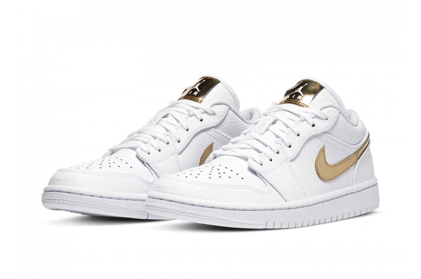 AIR JORDAN 1 LOW WHITE METALLIC GOLD W [CZ4776-100]
