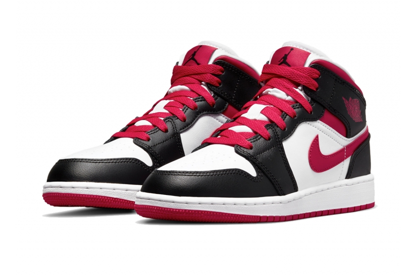 AIR JORDAN 1 MID WHITE VERY BERRY [554725-016]