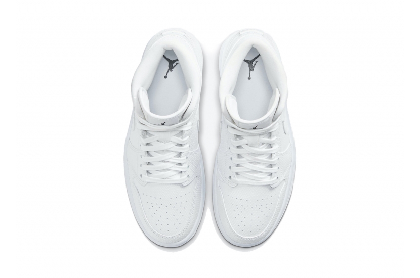 AIR JORDAN 1 MID WHITE SNAKESKIN [BQ6472-110/BQ6472-100]