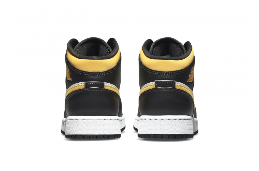 AIR JORDAN 1 MID GS WHITE POLLEN BLACK [554725-177]