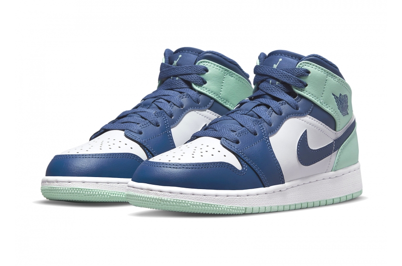 AIR JORDAN 1 MID MYSTIC NAVY MINT FOAM GS [554725-413]