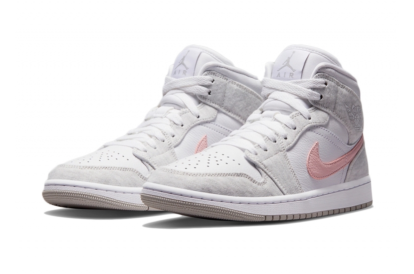 AIR JORDAN 1 MID SE WHITE LIGHT IRON ORE [DN4045-001]