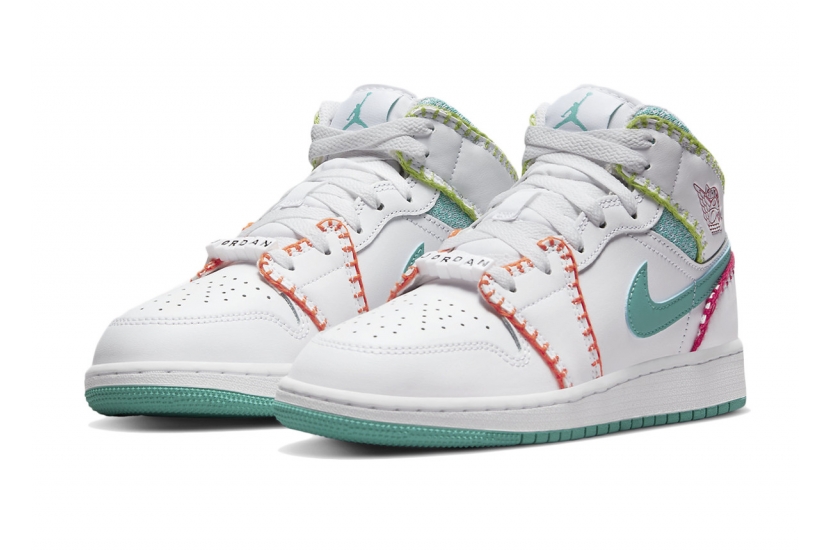 AIR JORDAN 1 MID MULTI KNIT (GS) [DM6218-100]